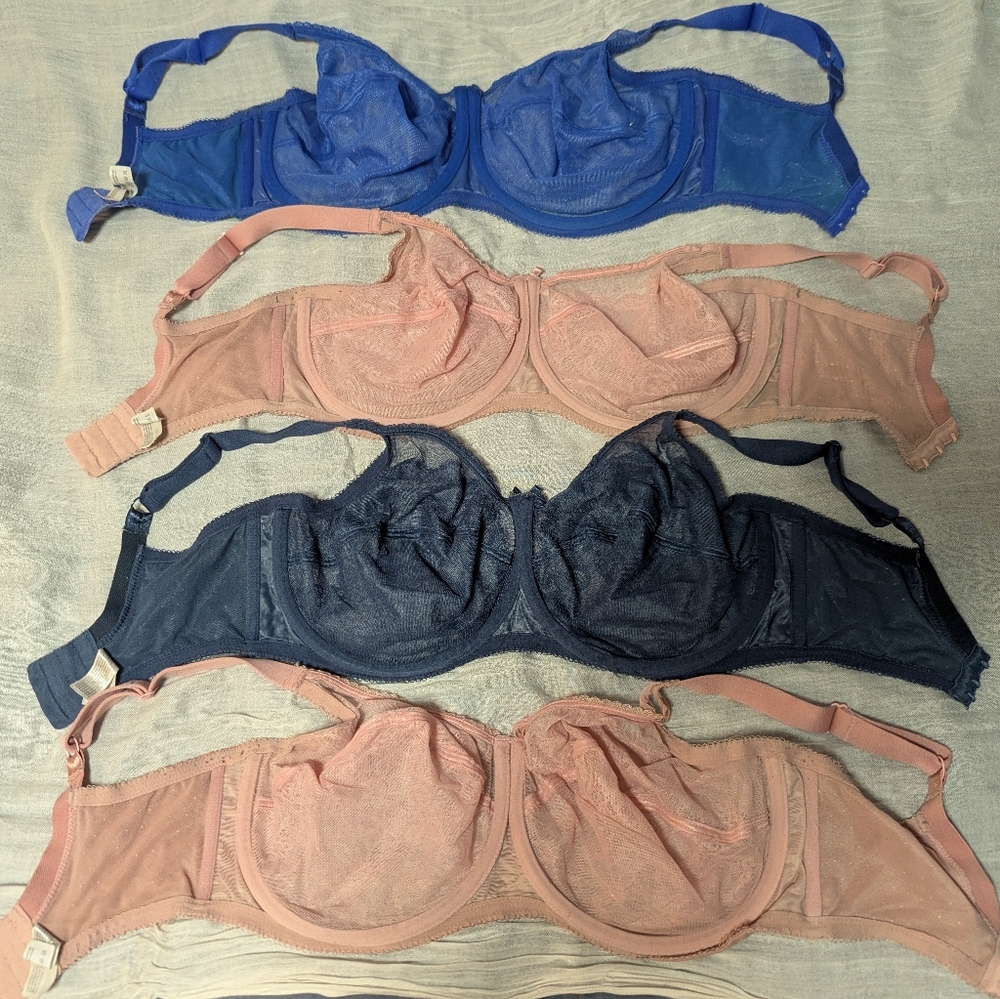(4) Wacoal Retro Chic Underwire Bras 34H